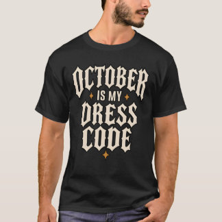 Camiseta Código de Vestimenta Gótico de Halloween de Octubr