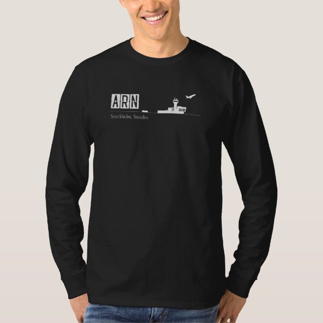Camiseta Código del Aeropuerto Arn De Estocolmo De Sweeden (Anverso)