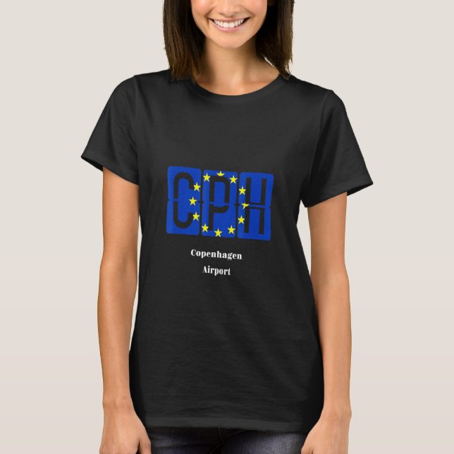Camiseta Código del aeropuerto de Copenhague Eu Flag Pilot  (Anverso)
