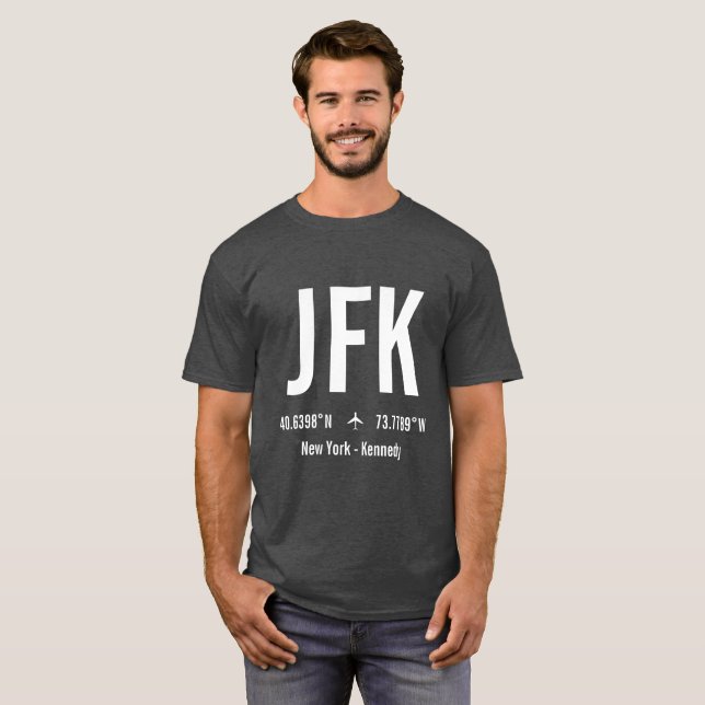 Camiseta Código del Aeropuerto JFK de Nueva York - Aviación (Anverso completo)