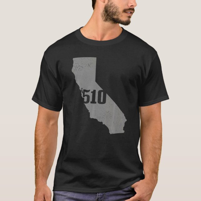 Camiseta Código del área 510 de California Mamáes del estad (Anverso)