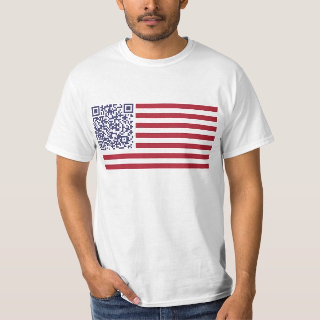 Camiseta Código del himno nacional QR de la bandera (Anverso)