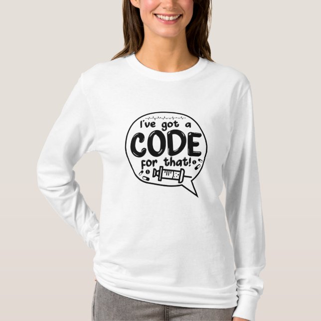 Camiseta Código Médico Código ICD Codificación Tengo Un Cód (Anverso)