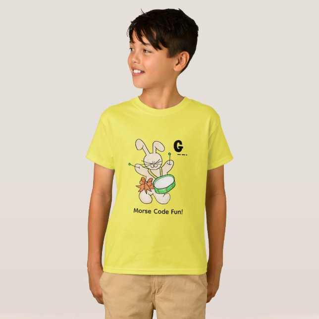 Camiseta ¡Código Morse de Dibujos Animados para Niños!  Let (Anverso completo)