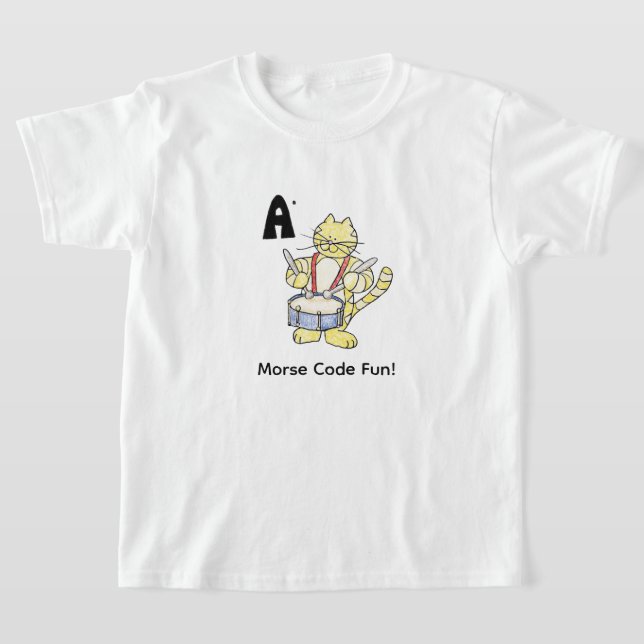 Camiseta Código Morse de Dibujos Animados para Niños!  Letr (Distribución)