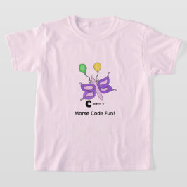 Camiseta Código Morse de Dibujos Animados para Niños! Letra
