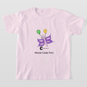 Camiseta Código Morse de Dibujos Animados para Niños! Letra