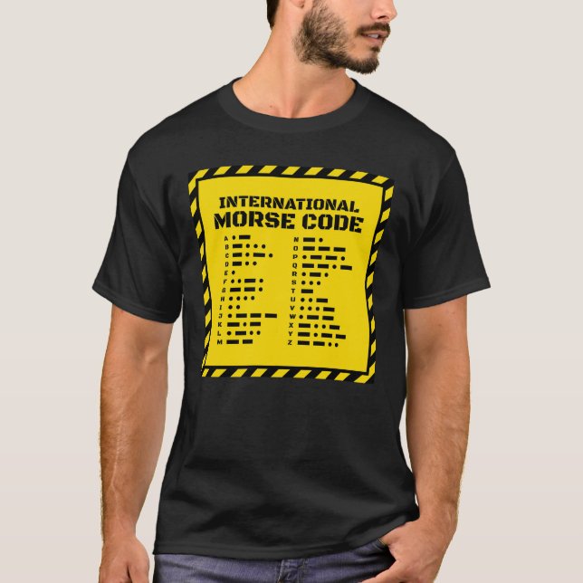Camiseta Código Morse Internacional – Diseño Amarillo STEM (Anverso)