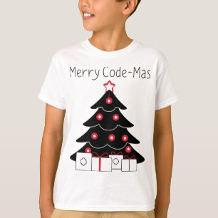 Camiseta Código Navideño Árbol de Navidad Creativo