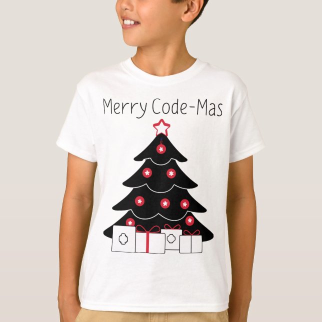 Camiseta Código Navideño Árbol de Navidad Creativo (Anverso)