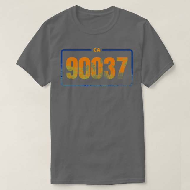 Camiseta Código postal de California 90037 (Diseño del anverso)