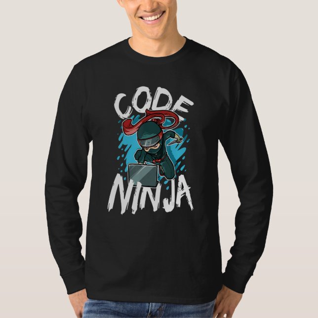 Camiseta Código Programación Ninja Coding Nerd Software (Anverso)