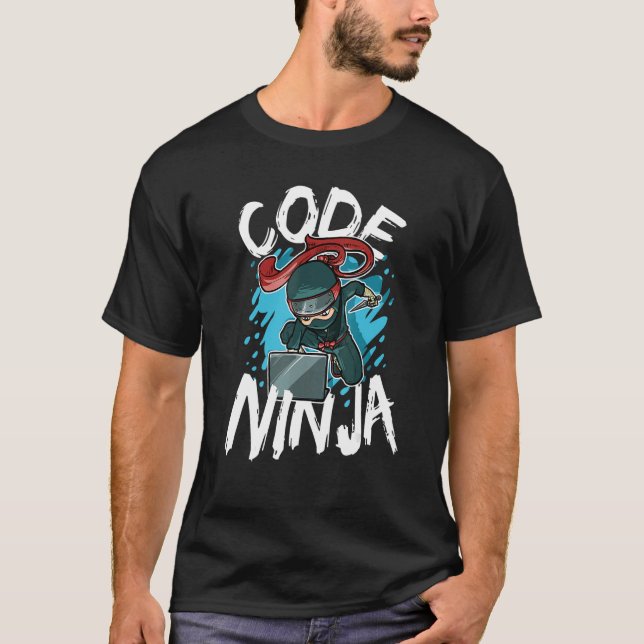 Camiseta Código Programación Ninja Coding Nerd Software (Anverso)