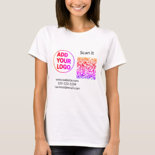 Camiseta código q r simple añadir logotipo código de explor