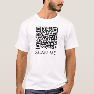 Camiseta Código QR de exploración moderna de plantilla de p