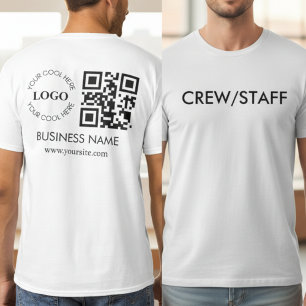Camiseta Código QR de Logotipo de Negocio Personalizado Par