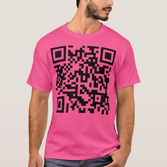 Camiseta Código Qr de Never Gonna Give You Up (Anverso)