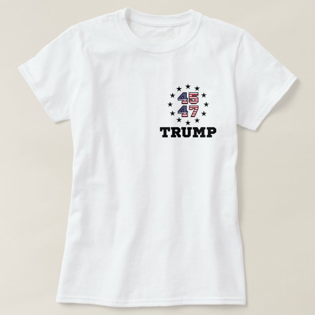 Camiseta Código QR de Trump, 45/47 Trump danza YMCA código  (Diseño del anverso)