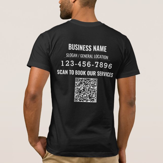Camiseta Código QR del logotipo comercial de bienvenida (Reverso)