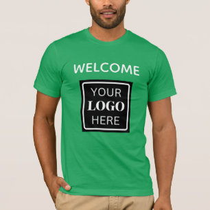 Camiseta Código QR del logotipo comercial de bienvenida