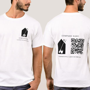 Camiseta Código QR del logotipo del servicio de limpieza mo