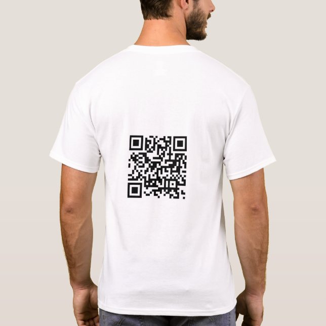 Camiseta Código QR del nombre del empleado del sitio web de (Reverso)