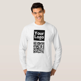 Camiseta Código QR editable y logotipo o imagen de su empre