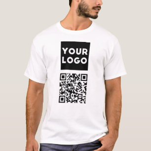 Camiseta Código QR editable y su logotipo comercial o image