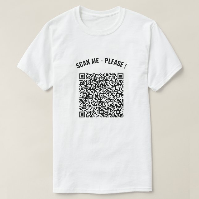 Camiseta Código QR Explorar información Personalizado Texto (Diseño del anverso)