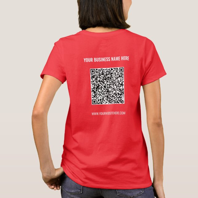 Camiseta Código QR Explorar información Personalizado Texto (Reverso)