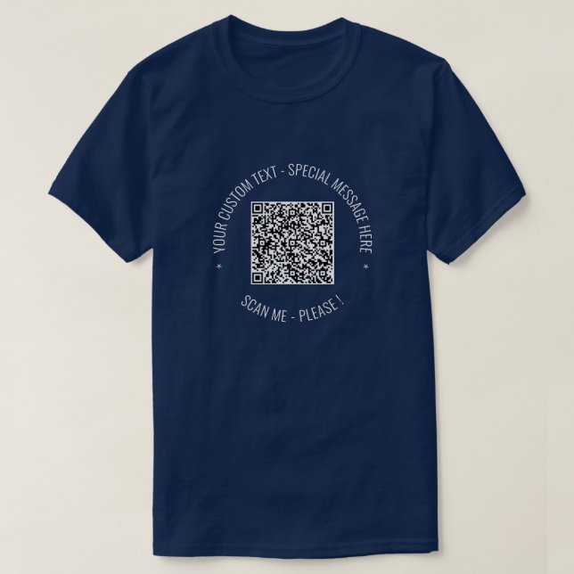 Camiseta Código QR Explorar información Personalizado Texto (Diseño del anverso)