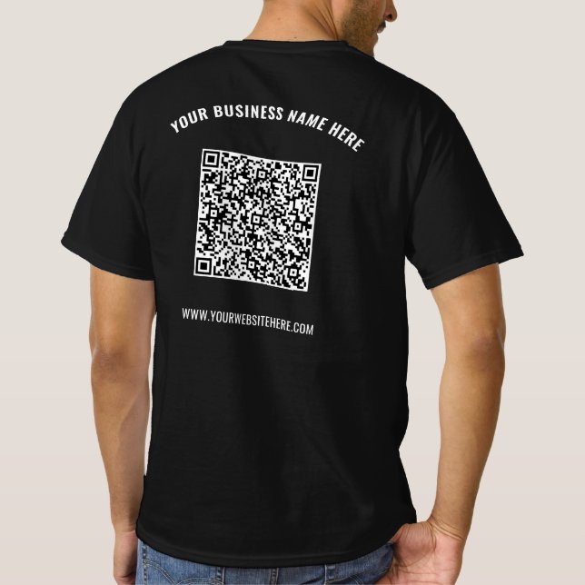 Camiseta Código QR Explorar información Personalizado Texto (Reverso)