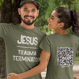 Camiseta Código QR Jesús - Escrituras Terminator de Trauma