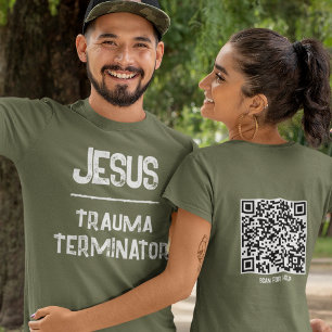 Camiseta Código QR Jesús - Escrituras Terminator de Trauma