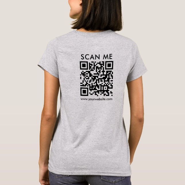 Camiseta Código QR para mujeres Escaneo de nuevo Impresión  (Reverso)