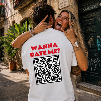 Camiseta Código QR Personalizado – Quieres Salir conmigo/Ca