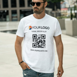 Camiseta Código QR personalizado y logotipo empresarial pro