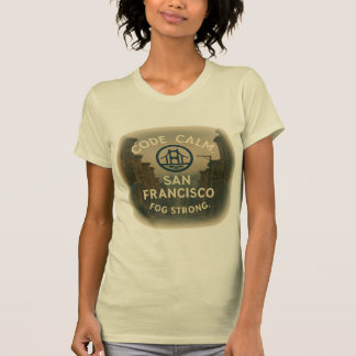 Camiseta Código Tee delgado adecuado Calma niebla Feminine 