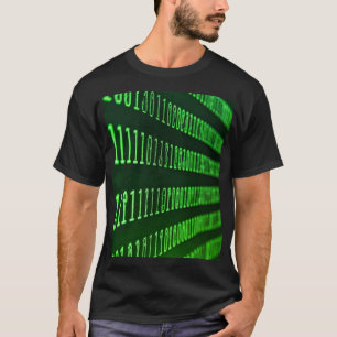 Camiseta Códigos binarios verde y azul