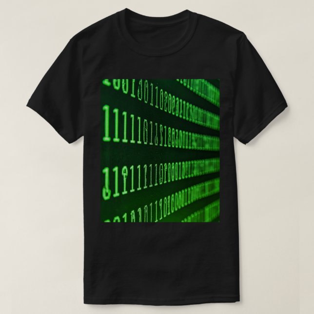 Camiseta Códigos binarios verde y azul (Diseño del anverso)
