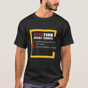 Camiseta Códigos de Cheat de aviación divertidos para avion