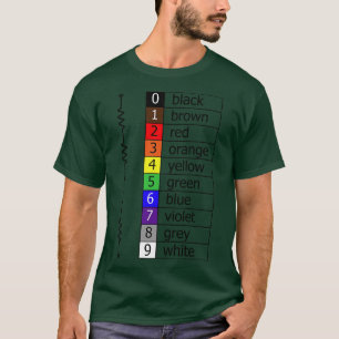 Camiseta códigos de color de resistencia