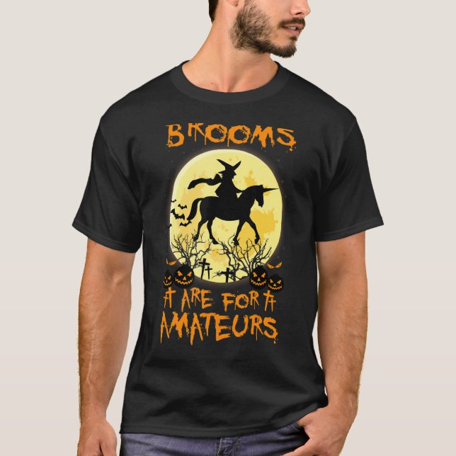 Camiseta Códigos De Halloween Baños De Unicornio Brujas Par (Anverso)