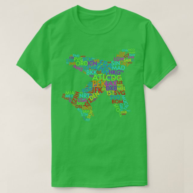 Camiseta Códigos de los aeropuertos del mundo (Diseño del anverso)