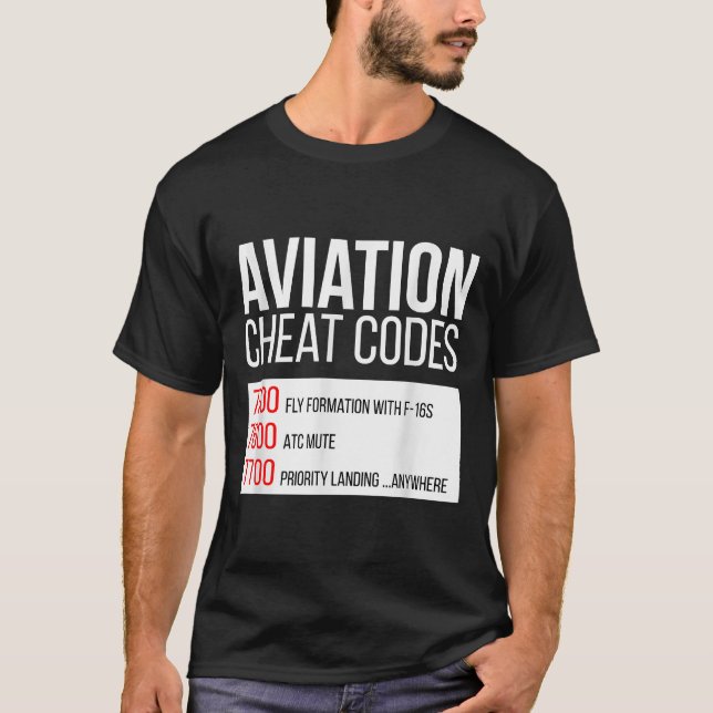 Camiseta Códigos de trampas de aviación - Gracioso para pil (Anverso)