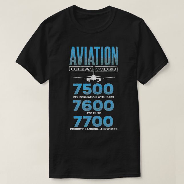 Camiseta Códigos de transporte aéreo Piloto de avión (Diseño del anverso)