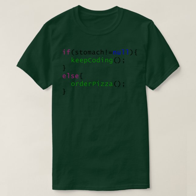 Camiseta Códigos divertidos Pizza de pedido (Diseño del anverso)