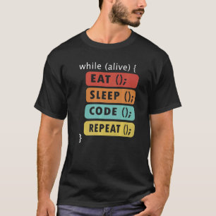 Camiseta Coding Geek Eat Sleep Code Repetir al científico d