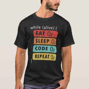 Camiseta Coding Geek Eat Sleep Code Repetir al científico d