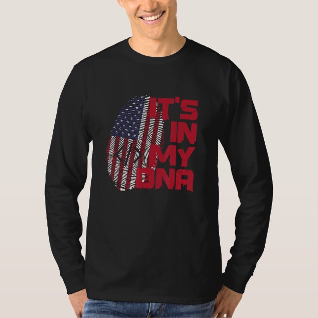 Camiseta Coding In Dna Fingerprint American Patriot 4th of  (Anverso)